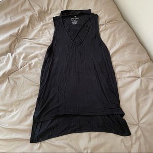 Black sleeveless top